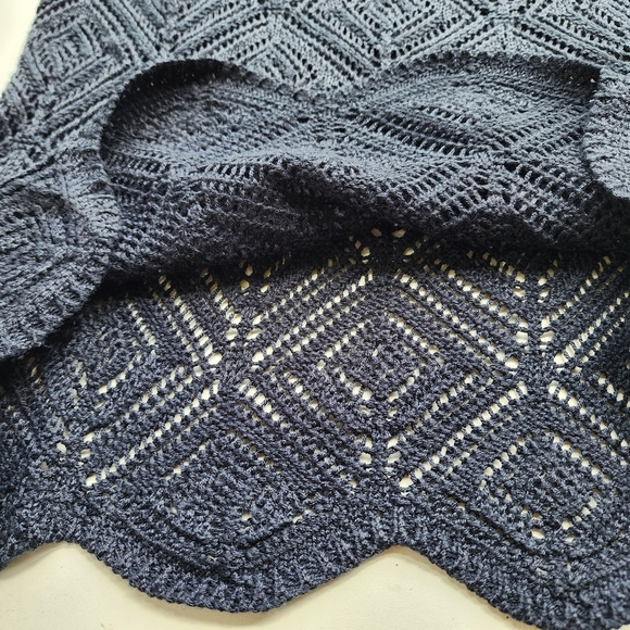 Emma & Posh Women's Knit Crochet Black Midi Skirt Elastic Waist Sz M - Picture 5 of 8